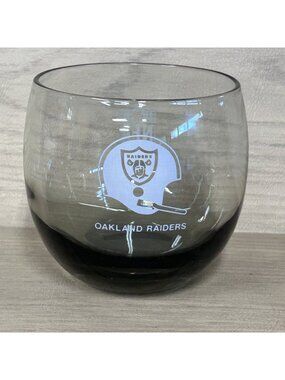 OAKLAND RAIDERS VINTAGE 70's Smoked Roly Poly Glass